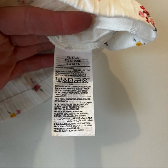 Old Navy XL Tall Ribbed Floral Tank Top Adjustable Straps White Cotton Blend NWT - Picture 5 of 12